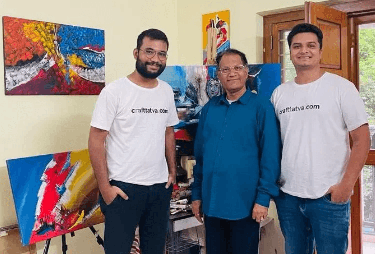 Crafttatva team in the studio with artwork